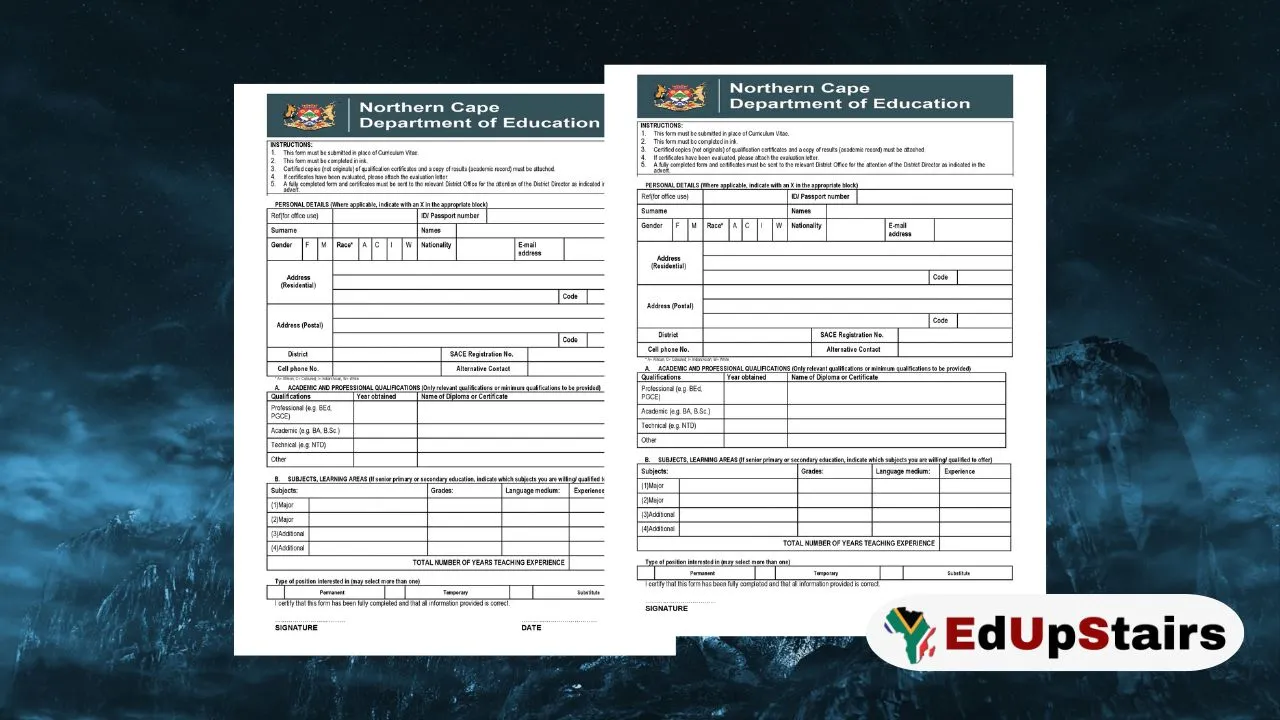 Northern Cape DoE Unemployed Educators Recruitment Database Register