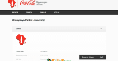 COCA COLA SALES LEARNERSHIP OPPORTUNITIES FOR UNEMPLOYED YOUTH