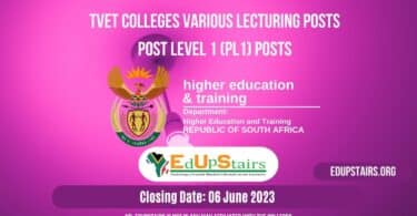 TVET COLLEGES VARIOUS LECTURING / TEACHING POSTS CLOSING 06 JUNE 2023