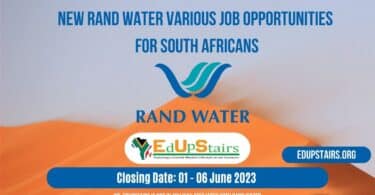NEW RAND WATER VARIOUS JOB OPPORTUNITIES FOR SOUTH AFRICANS CLOSING 01 - 06 JUNE 2023