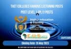 TVET COLLEGES VARIOUS LECTURING / TEACHING POSTS CLOSING 26 MAY 2023