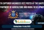 DATA CAPTURER VACANCIES (X27 POSTS) AT THE GAUTENG DEPARTMENT OF AGRICULTURE AND RURAL DEVELOPMENT | APPLY WITH GRADE 12