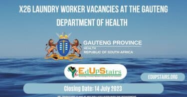 X26 LAUNDRY WORKER VACANCIES AT THE GAUTENG DEPARTMENT OF HEALTH | APPLY WITH GRADE 10 OR ABET