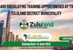 X400 BRICKLAYING TRAINING OPPORTUNITIES AT THE ZULULAND DISTRICT MUNICIPALITY CLOSING 12 JUNE 2023