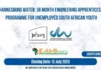 36 MONTH ENGINEERING APPRENTICESHIP PROGRAMME AT JOHANNESBURG WATER FOR UNEMPLOYED SOUTH AFRICAN YOUTH
