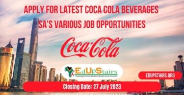 APPLY FOR THE LATEST COCA COLA BEVERAGES SA VARIOUS OPEN VACANCIES CLOSING 27 JULY 2023
