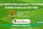 CASHIER ADMINISTRATION CLERK VACANCY AT THE DEPARTMENT OF MINERAL RESOURCES AND ENERGY (DMRE)