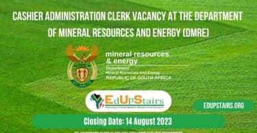 CASHIER ADMINISTRATION CLERK VACANCY AT THE DEPARTMENT OF MINERAL RESOURCES AND ENERGY (DMRE)