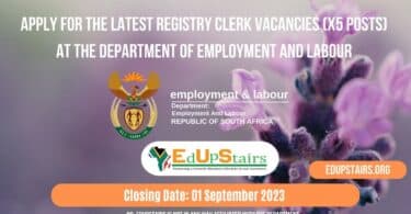APPLY FOR THE LATEST REGISTRY CLERK VACANCIES (X5 POSTS) AT THE DEPARTMENT OF EMPLOYMENT AND LABOUR