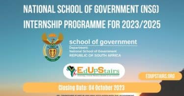NATIONAL SCHOOL OF GOVERNMENT (NSG) INTERNSHIP PROGRAMME FOR 2023/2025