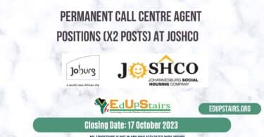 PERMANENT CALL CENTRE AGENT POSITIONS (X2 POSTS) AT JOSHCO CLOSING 17 OCTOBER 2023