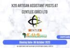 X20 ARTISAN ASSISTANT POSTS AT CENTLEC (SOC) LTD CLOSING 06 OCTOBER 2023