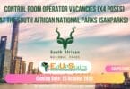 CONTROL ROOM OPERATOR VACANCIES (X4 POSTS) AT THE SOUTH AFRICAN NATIONAL PARKS (SANPARKS)