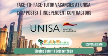 FACE-TO- FACE-TUTOR VACANCIES AT UNISA (X27 POSTS) | INDEPENDENT CONTRACTORS
