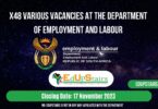 X48 VARIOUS VACANCIES AT THE DEPARTMENT OF EMPLOYMENT AND LABOUR CLOSING 17 NOVEMBER 2023