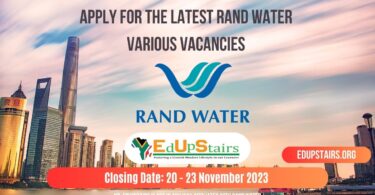 APPLY FOR THE LATEST RAND WATER VARIOUS VACANCIES CLOSING 20 - 23 NOVEMBER 2023
