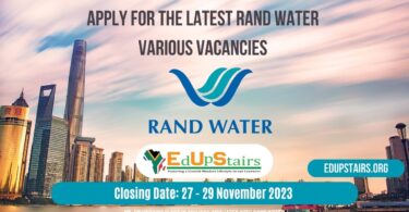 APPLY FOR THE LATEST RAND WATER VARIOUS VACANCIES CLOSING 27 - 29 NOVEMBER 2023