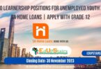 X10 LEARNERSHIP POSITIONS FOR UNEMPLOYED YOUTH AT SA HOME LOANS | APPLY WITH GRADE 12