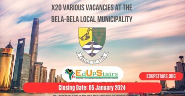 X20 VARIOUS VACANCIES AT THE BELA-BELA LOCAL MUNICIPALITY CLOSING 05 JANUARY 2024