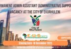 PERMANENT ADMIN ASSISTANT (ADMINISTRATIVE SUPPORT) VACANCY AT THE CITY OF EKURHULENI