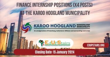 FINANCE INTERNSHIP POSITIONS (X4 POSTS) AT THE KAROO HOOGLAND MUNICIPALITY