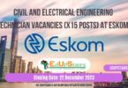 CIVIL AND ELECTRICAL ENGINEERING TECHNICIAN VACANCIES (X15 POSTS) AT ESKOM
