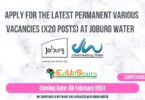 APPLY FOR THE LATEST PERMANENT VARIOUS VACANCIES (X20 POSTS) AT JOBURG WATER