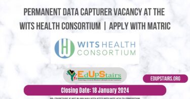 PERMANENT DATA CAPTURER VACANCY AT THE WITS HEALTH CONSORTIUM | APPLY WITH MATRIC