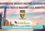 ENVIRONMENTAL GRADUATE POSITIONS (X9 POSTS) FOR UNEMPLOYED YOUTH AT NGQUSHWA LOCAL MUNICIPALITY