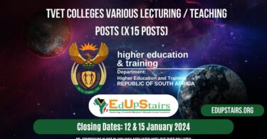TVET COLLEGES VARIOUS LECTURING / TEACHING POSTS (X15 POSTS) CLOSING 12 & 15 JANUARY 2024