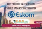 APPLY FOR THE LATEST ESKOM VARIOUS VACANCIES (X20 POSTS) CLOSING 12 JANUARY 2024
