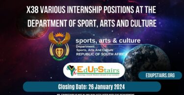 X38 VARIOUS INTERNSHIP POSITIONS AT THE DEPARTMENT OF SPORT, ARTS AND CULTURE