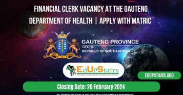 FINANCIAL CLERK VACANCY AT THE GAUTENG DEPARTMENT OF HEALTH | APPLY WITH MATRIC