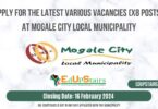 APPLY FOR THE LATEST VARIOUS VACANCIES (X8 POSTS) AT MOGALE CITY LOCAL MUNICIPALITY