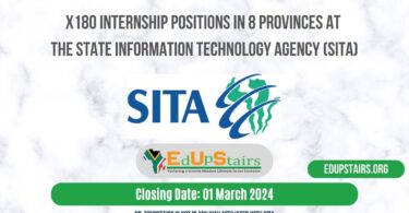 X180 INTERNSHIP POSITIONS IN 8 PROVINCES AT THE STATE INFORMATION TECHNOLOGY AGENCY (SITA)