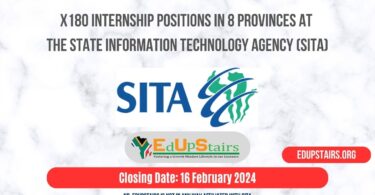 X180 INTERNSHIP POSITIONS IN 8 PROVINCES AT THE STATE INFORMATION TECHNOLOGY AGENCY (SITA)