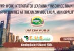 EPWP: WORK INTERGRATED LEARNING / INSERVICE TRAINING OPPORTUNITIES AT THE UMZIMVUBU LOCAL MUNICIPALITY