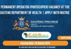 PERMANENT OPERATOR (PHOTOCOPIER) VACANCY AT THE GAUTENG DEPARTMENT OF HEALTH | APPLY WITH MATRIC