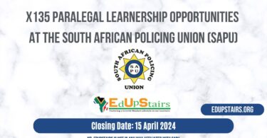 X135 PARALEGAL LEARNERSHIP OPPORTUNITIES AT THE SOUTH AFRICAN POLICING UNION (SAPU)