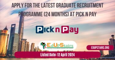 APPLY FOR THE LATEST GRADUATE RECRUITMENT PROGRAMME (24 MONTHS) AT PICK N PAY