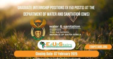 Graduate Internship Positions (X150 Posts) at the Department of Water and Sanitation (DWS)