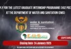 Apply for the Latest Graduate Internship Programme (X62 Posts) at the Department of Water and Sanitation (DWS)