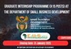 Graduate Internship Programme (X15 Posts) at the Department of Small Business Development