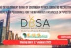 The Development Bank of Southern Africa (DBSA) is Recruiting Qualified Personnel for their Various Vacancies (X7 Posts)