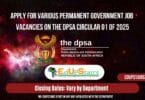 Apply for the Latest Various Permanent Government Job Vacancies on the DPSA Circular 01 of 2025