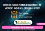 Apply for the Latest Various Permanent Government Job Vacancies on the DPSA Circular 03 of 2025