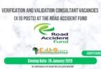 Verification and Validation Consultant Vacancies (X10 Posts) at the Road Accident Fund