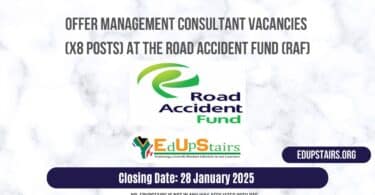 Offer Management Consultant Vacancies (X8 Posts) at the Road Accident Fund (RAF)