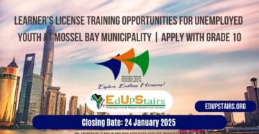 Learner’s License Training Opportunities for Unemployed Youth at Mossel Bay Municipality | Apply with Grade 10