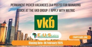 Permanent Picker Vacancies (X4 Posts) for Managing Stock at the VKB Group | Apply with Matric